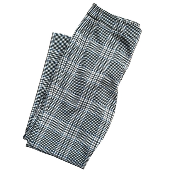 Ann Taylor Black, White, and Blue High Rise Plaid Pants. Women Size 10 (Medium) - Picture 1 of 5